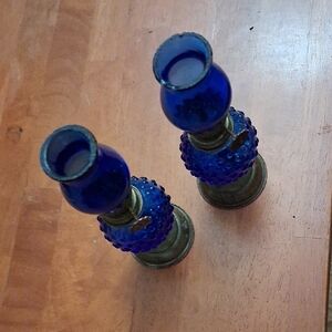 SET OF TWO                       HONG KONG Cobalt Blue GLASS